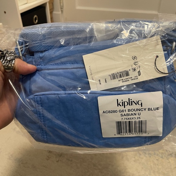 NWT Size Small Kipling Sabian Small Crossbody Bag In Bounce Blue 10” X 6” X 3.5” - Picture 11 of 13